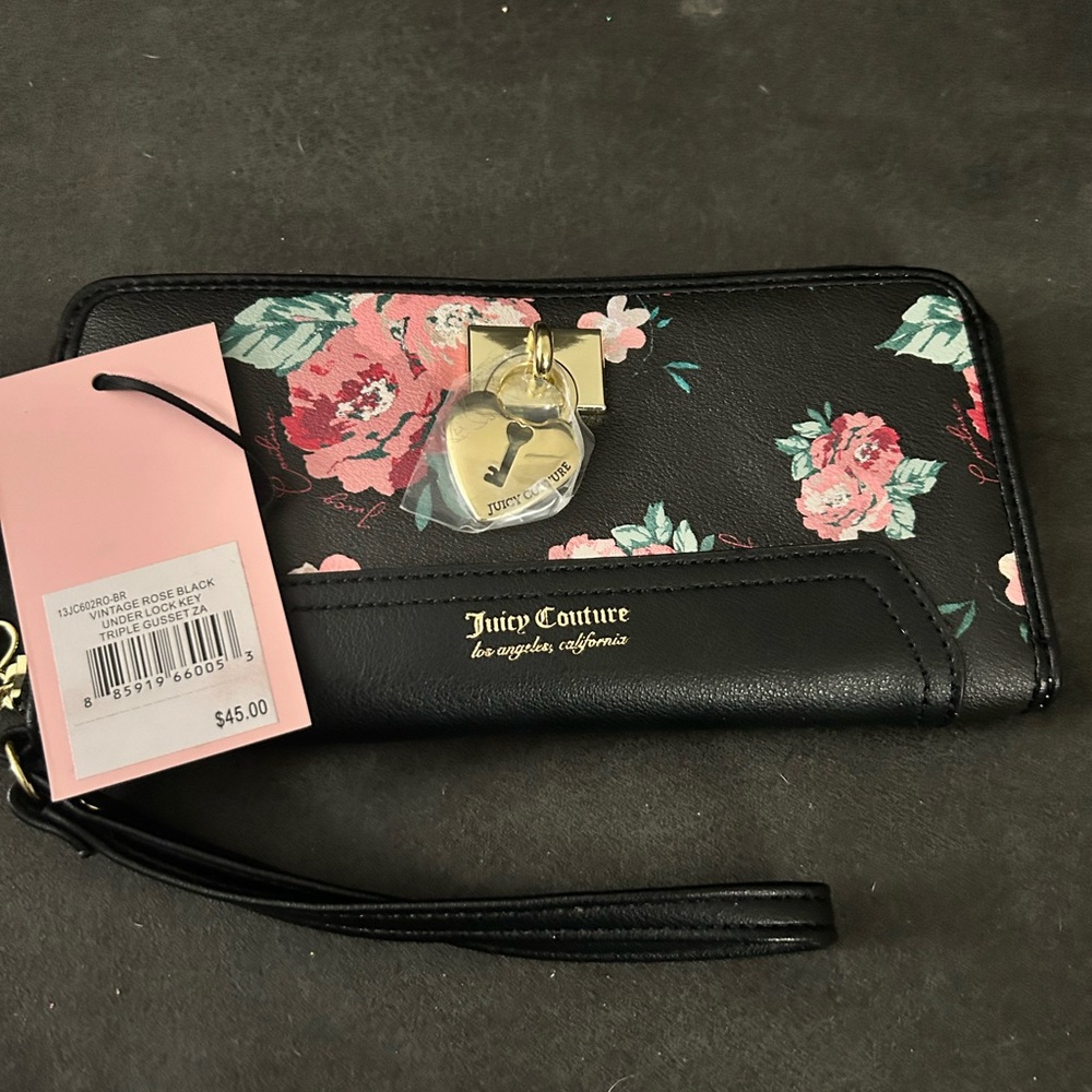 Juicy Couture Black Floral Women's Wallet